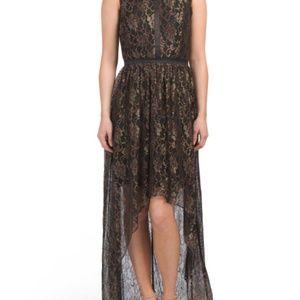 Metallic Lace Long Dress